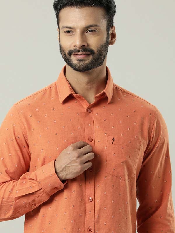 Indian Terrain Men Orange Shirt